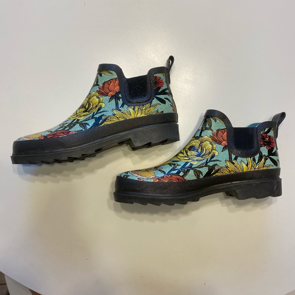 Floral rubber booties